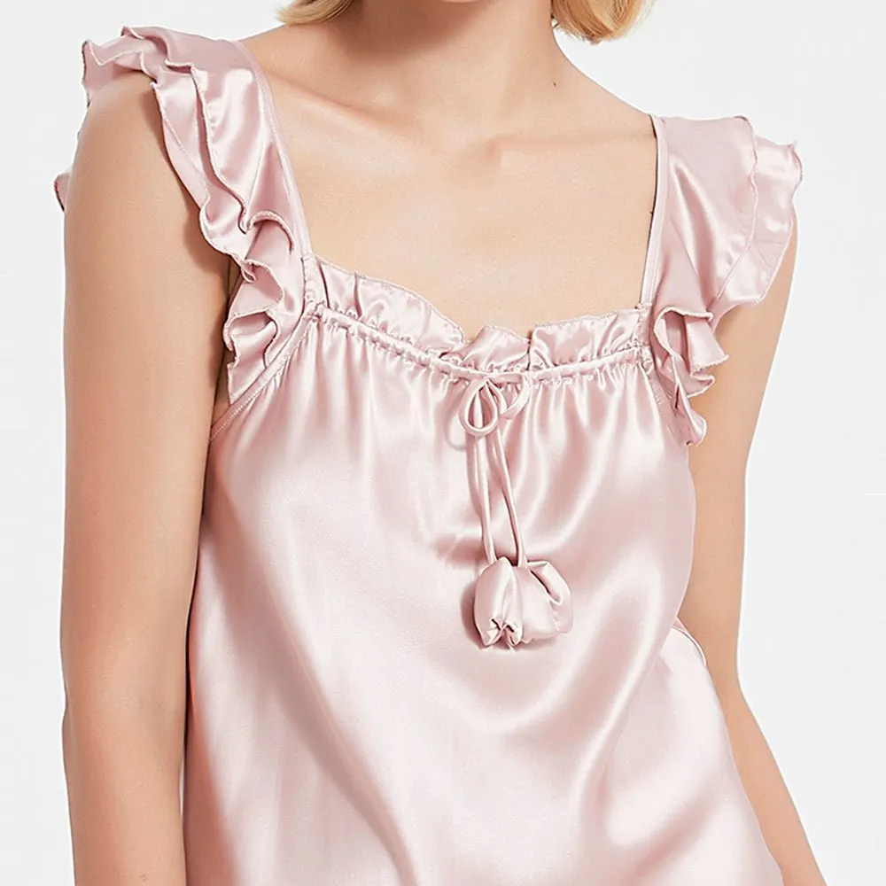 Mulberry Silk Nightdress SexyCute Silk sleeveless silk nightgown