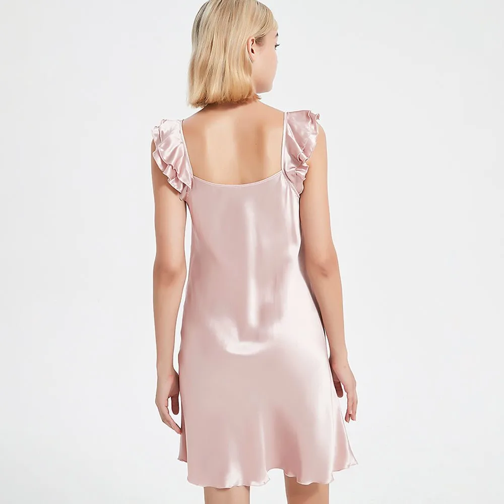 Mulberry Silk Nightdress SexyCute Silk sleeveless silk nightgown
