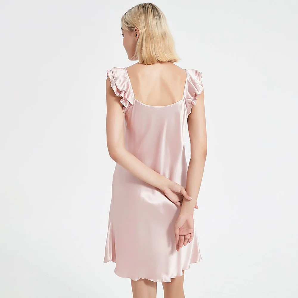 Mulberry Silk Nightdress SexyCute Silk sleeveless silk nightgown