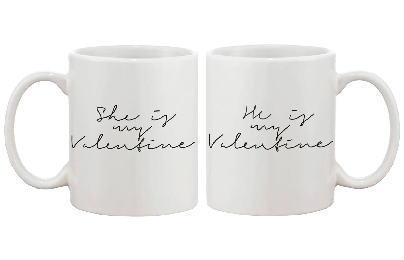 My Valentine Calligraphy Style Matching Coffee Mug- Couple Matching Cup