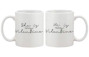 My Valentine Calligraphy Style Matching Coffee Mug- Couple Matching Cup
