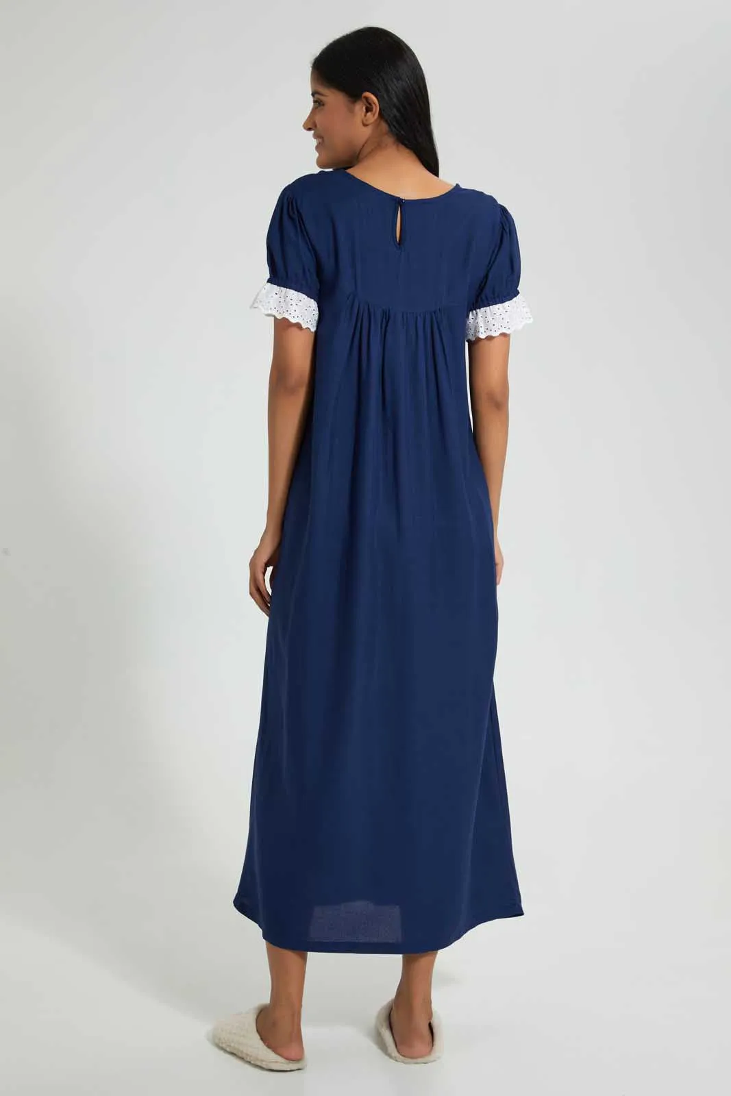 Navy Lace Nightgown