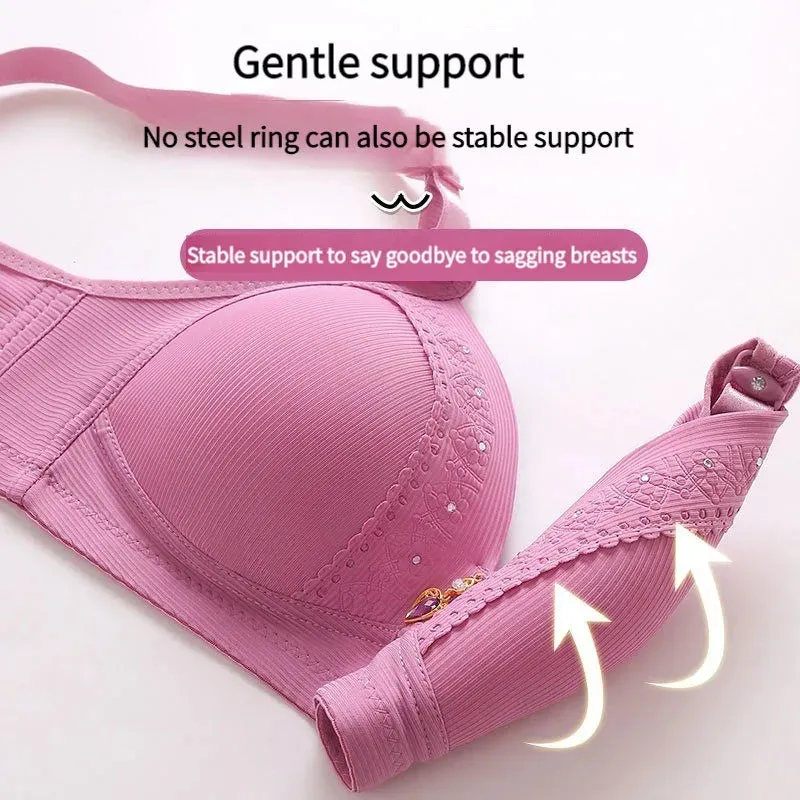 New Adjustable Push-Up Bra for Middle-Aged & Elderly Women - Large Size, Full Cup, No Steel Ring, Sexy Back Fit