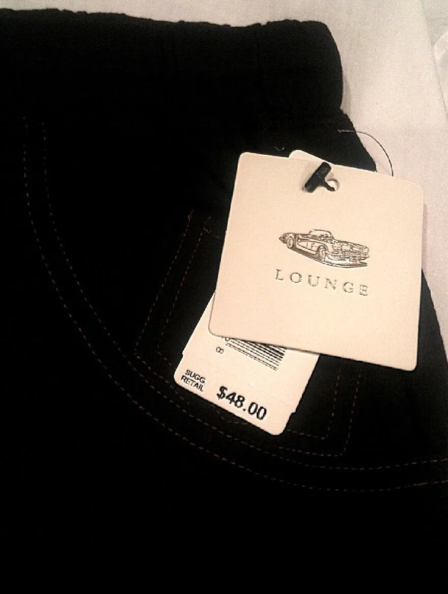 New- American Essentials Lounge Wear- Black 100% Cotton 2 Piece Set- size XL