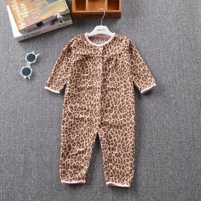 Newborn Baby Unisex Jumpsuit Pajamas Collar Fleece Clothes