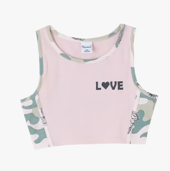 Newness Kids - Crop tank & Shorts set with Camouflage and Butterfly Print.