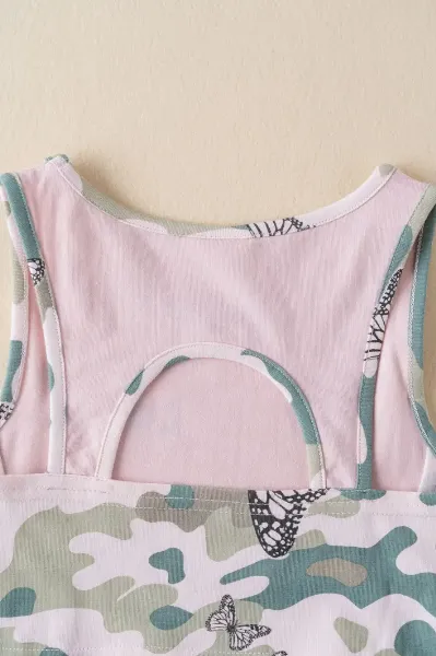 Newness Kids - Crop tank & Shorts set with Camouflage and Butterfly Print.