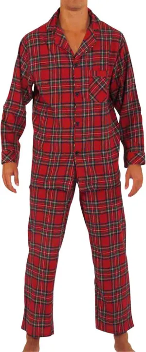 NORTY Flannel Pajamas for Men - Soft and Durable Cotton/Poly Blend - Long-Sleeve Shirt and Pants Pajama Set - Men's Sleepwear