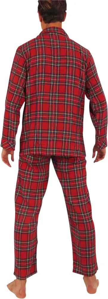 NORTY Flannel Pajamas for Men - Soft and Durable Cotton/Poly Blend - Long-Sleeve Shirt and Pants Pajama Set - Men's Sleepwear
