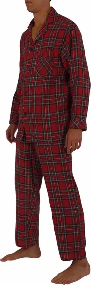NORTY Flannel Pajamas for Men - Soft and Durable Cotton/Poly Blend - Long-Sleeve Shirt and Pants Pajama Set - Men's Sleepwear
