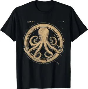 Octopus Artwork Marine Mammal Ocean Sea Animal Lover T-Shirt