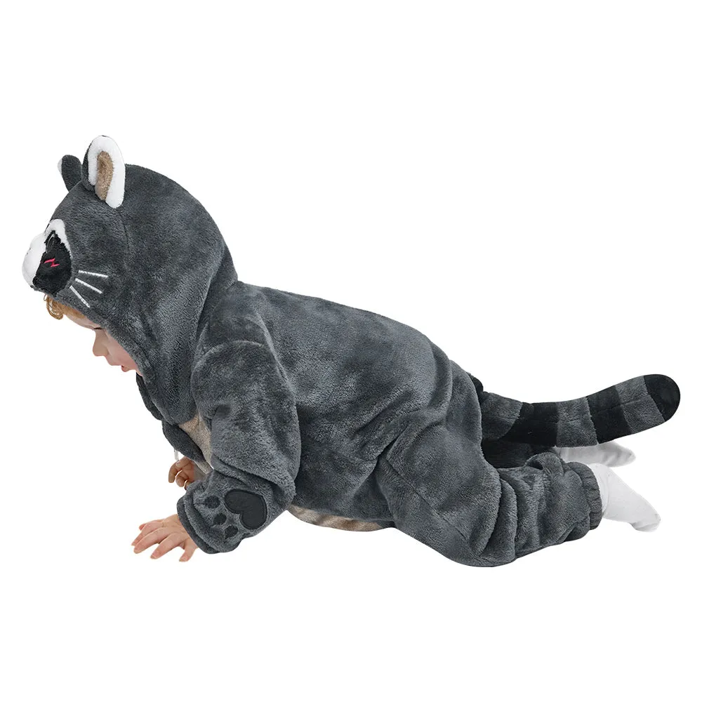OLAOLA Baby's Raccoon Animal Onesie Plush Soft Flannel Warm Home Pajamas One-Piece Sleepwear
