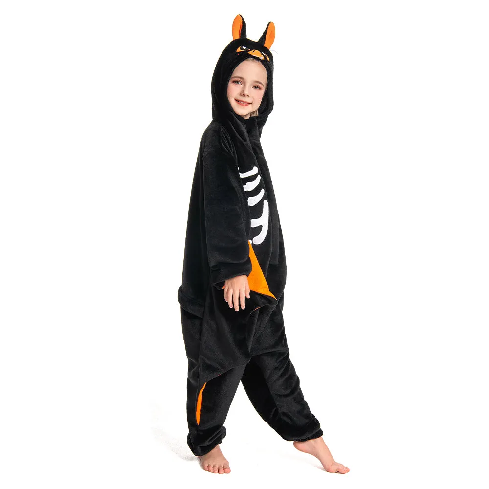 OLAOLA Kids Bat Animal Onesie Halloween Plush Soft Flannel Warm Home Pajamas One-Piece Sleepwear