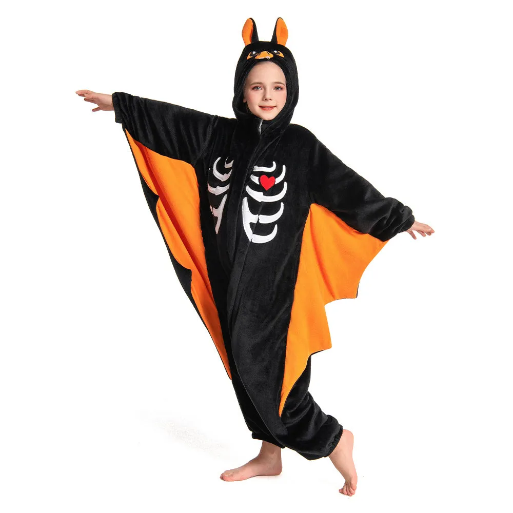 OLAOLA Kids Bat Animal Onesie Halloween Plush Soft Flannel Warm Home Pajamas One-Piece Sleepwear
