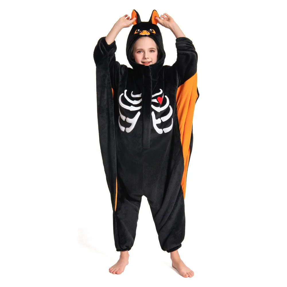 OLAOLA Kids Bat Animal Onesie Halloween Plush Soft Flannel Warm Home Pajamas One-Piece Sleepwear