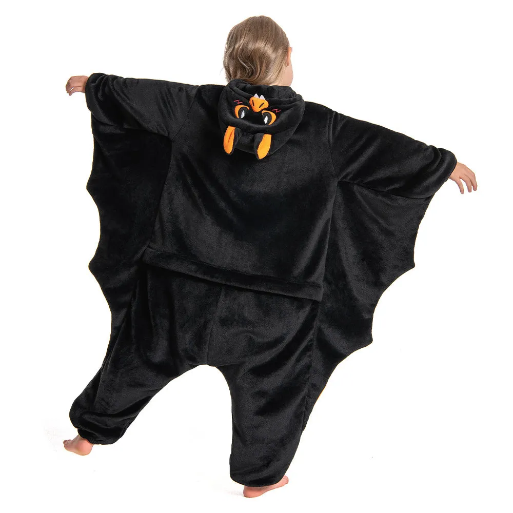 OLAOLA Kids Bat Animal Onesie Halloween Plush Soft Flannel Warm Home Pajamas One-Piece Sleepwear