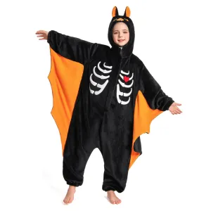 OLAOLA Kids Bat Animal Onesie Halloween Plush Soft Flannel Warm Home Pajamas One-Piece Sleepwear