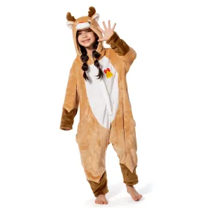OLAOLA Kids Deer Animal Onesie Plush Soft Flannel Warm Home Pajamas One-Piece Sleepwear