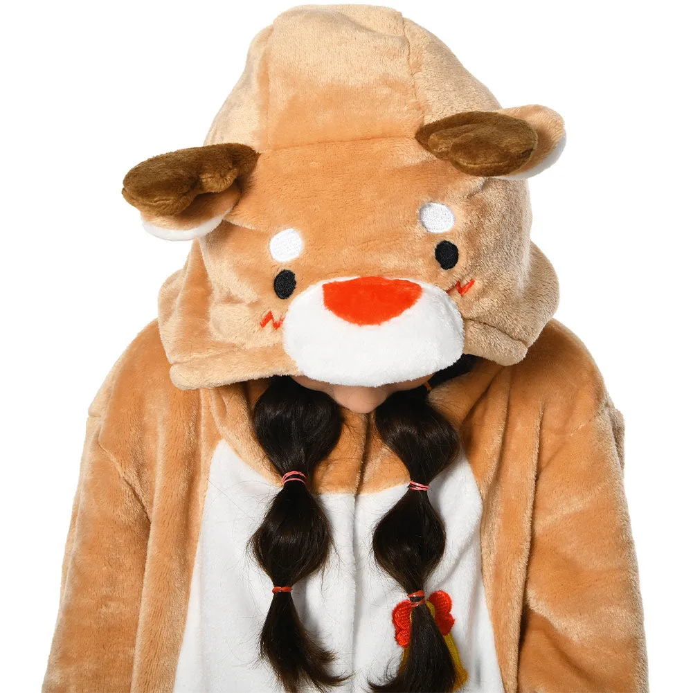OLAOLA Kids Deer Animal Onesie Plush Soft Flannel Warm Home Pajamas One-Piece Sleepwear