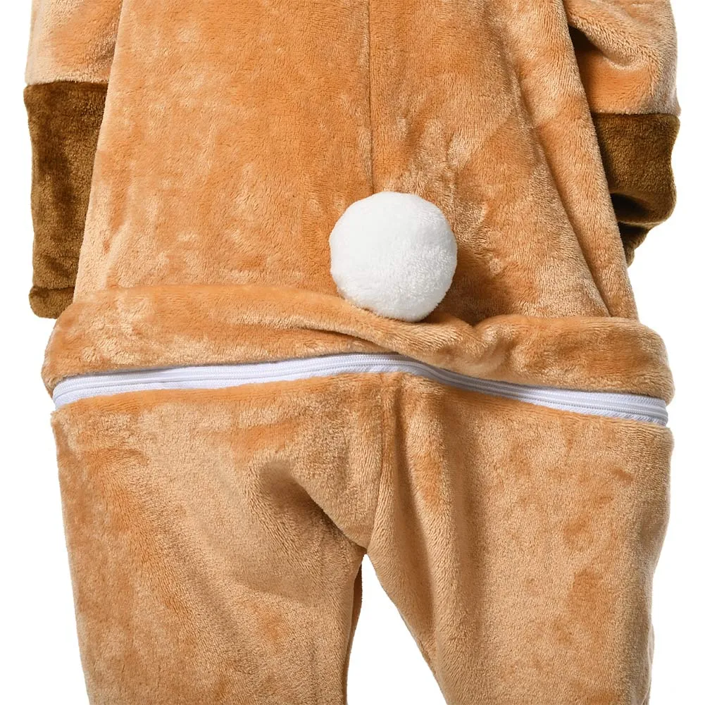 OLAOLA Kids Deer Animal Onesie Plush Soft Flannel Warm Home Pajamas One-Piece Sleepwear