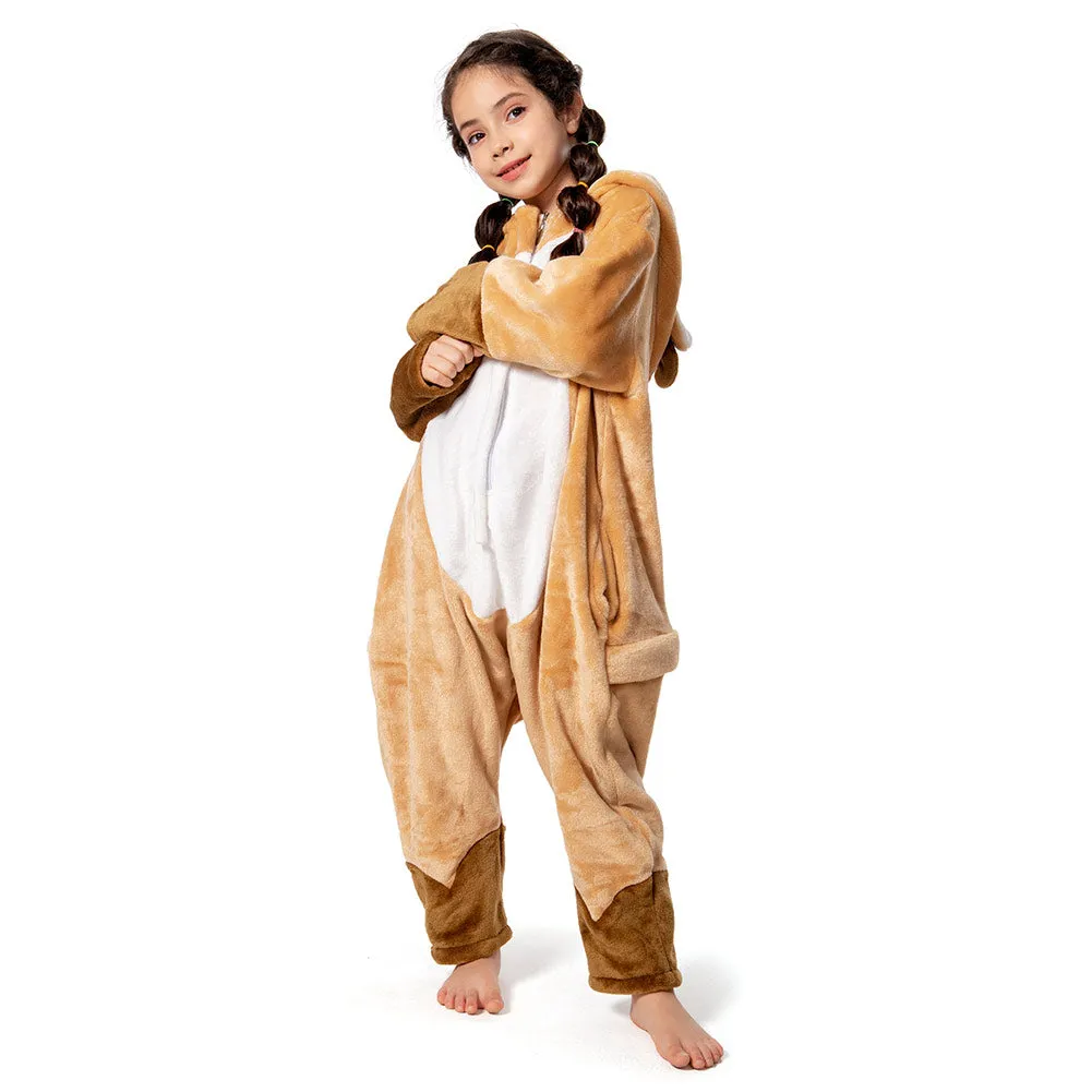 OLAOLA Kids Deer Animal Onesie Plush Soft Flannel Warm Home Pajamas One-Piece Sleepwear