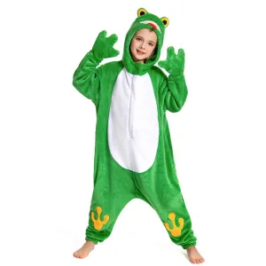 OLAOLA Kids Frog Animal Onesie Plush Soft Flannel Warm Home Pajamas One-Piece Sleepwear