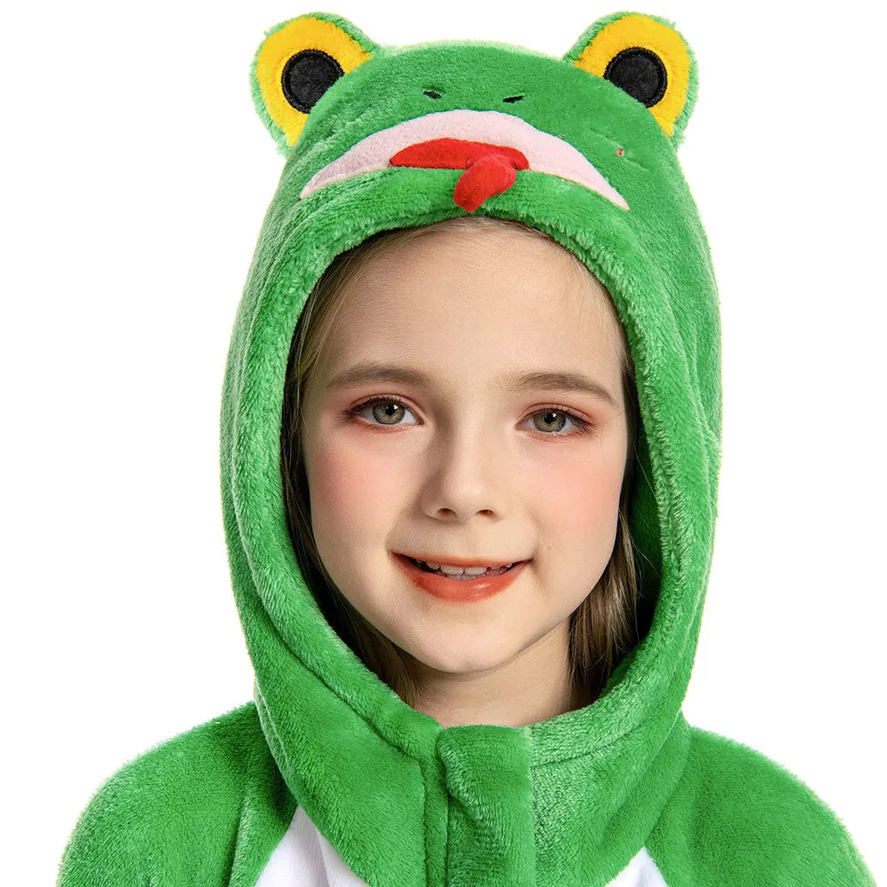 OLAOLA Kids Frog Animal Onesie Plush Soft Flannel Warm Home Pajamas One-Piece Sleepwear