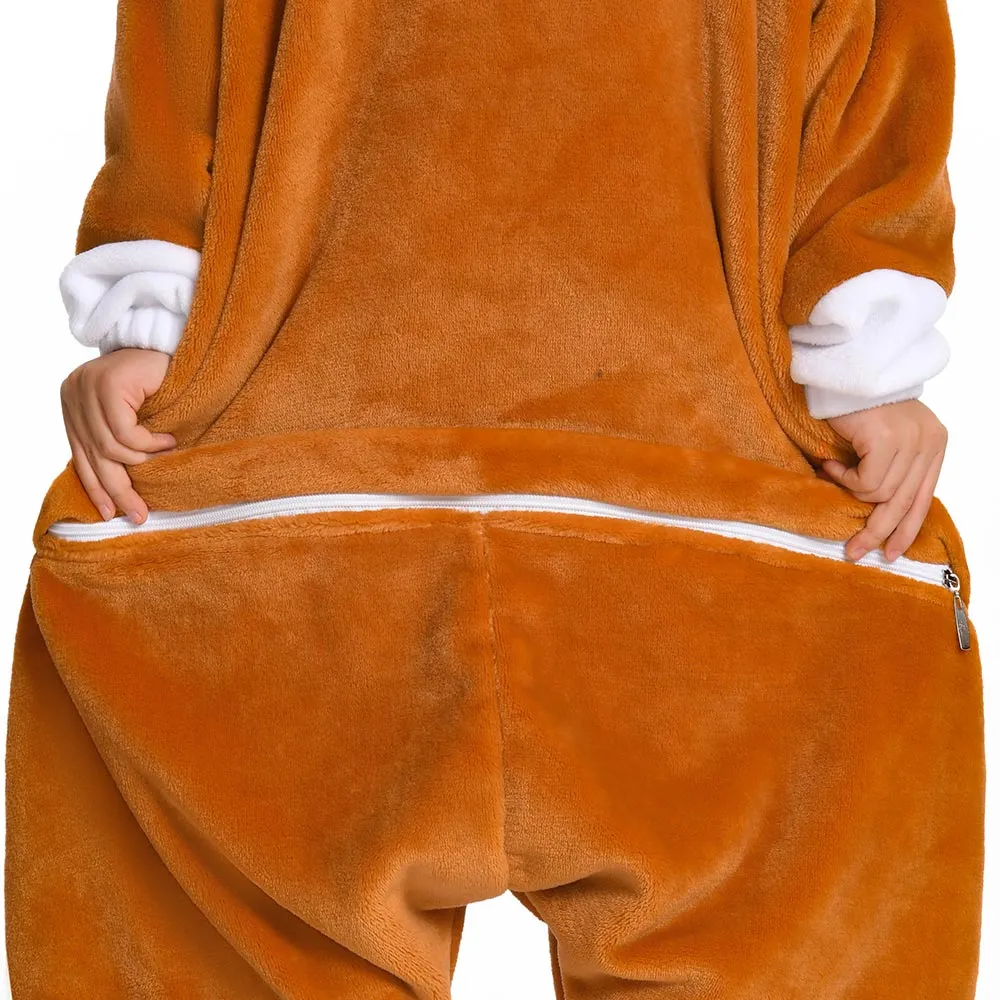 OLAOLA Kids Gingerbread Onesie Christmas Plush Soft Flannel Warm Home Pajamas One-Piece Sleepwear