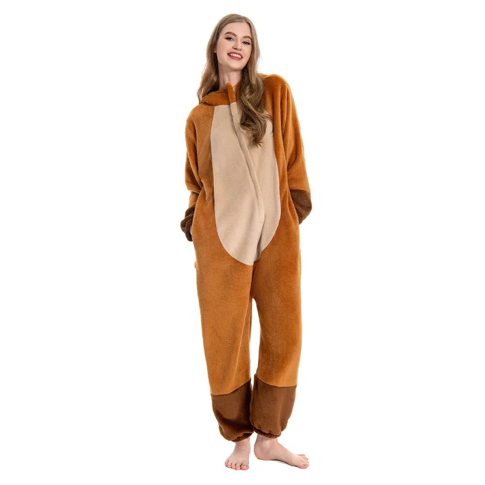 OLAOLA Unisex Adult Plush Capybara Animals Onesie Pajamas Warm Home One-Piece Sleepwear