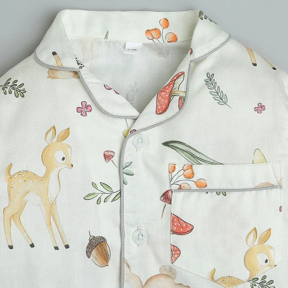 Organic Cotton Night Suit - Woodland