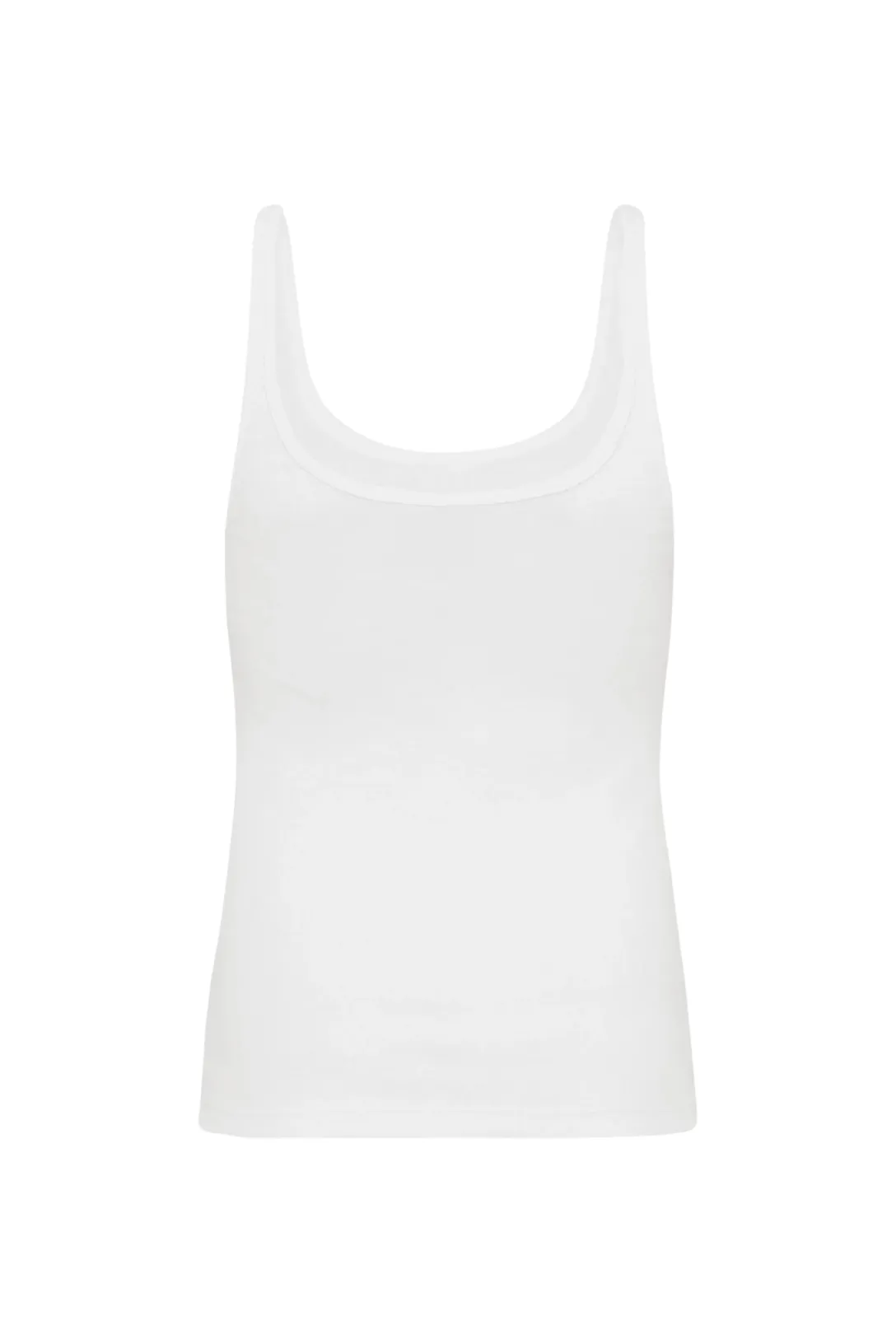 Organic Cotton Slim Scoop Tank | White