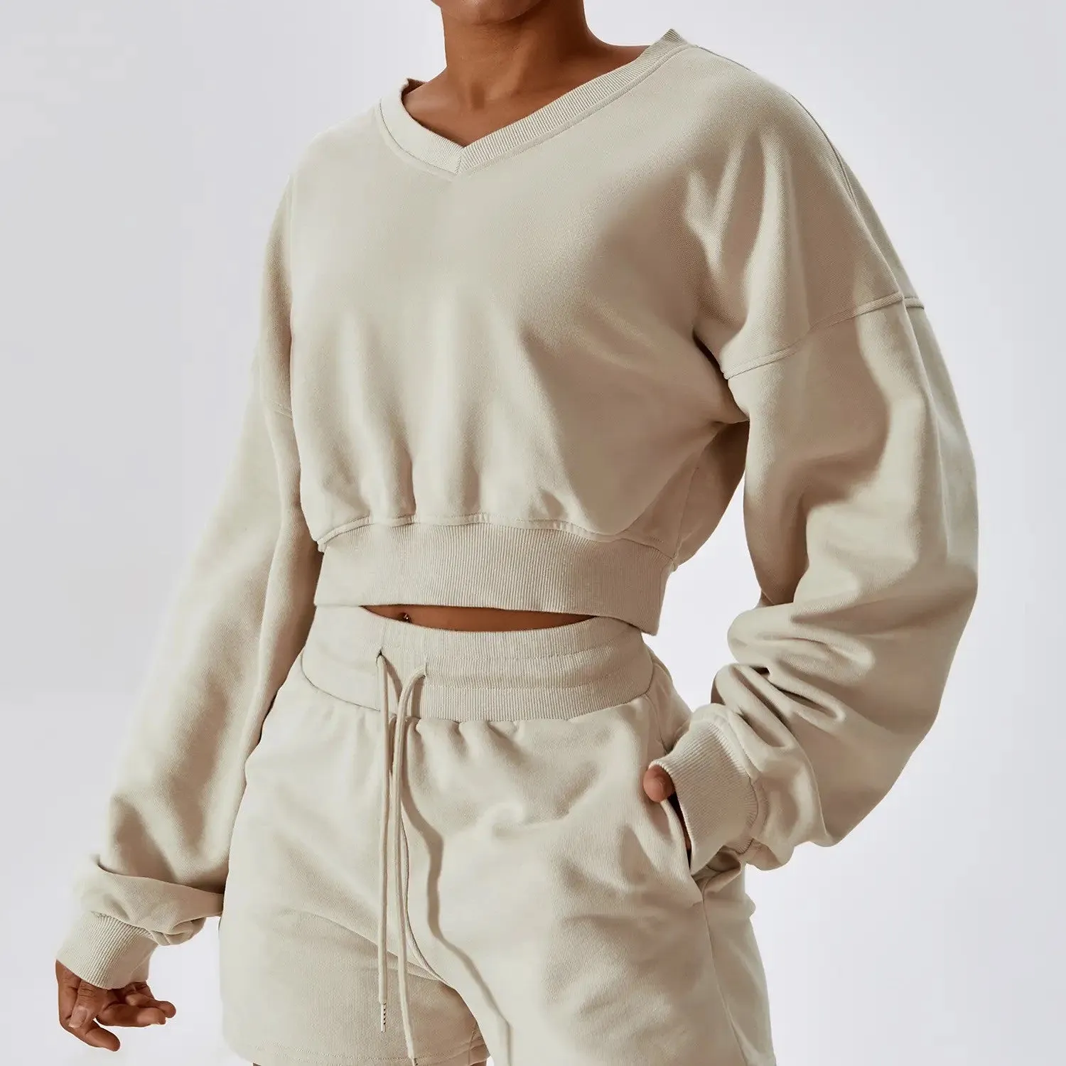 Oversized Crop Jumper and Shorts - 4 Colour Ways