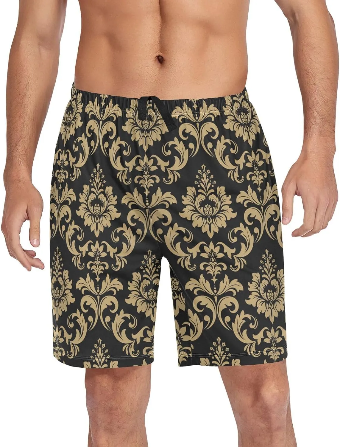 Oyihfvs Men's Pajama Shorts, Soft Lounge Short Pants with Pockets Drawstring (S-2XL)