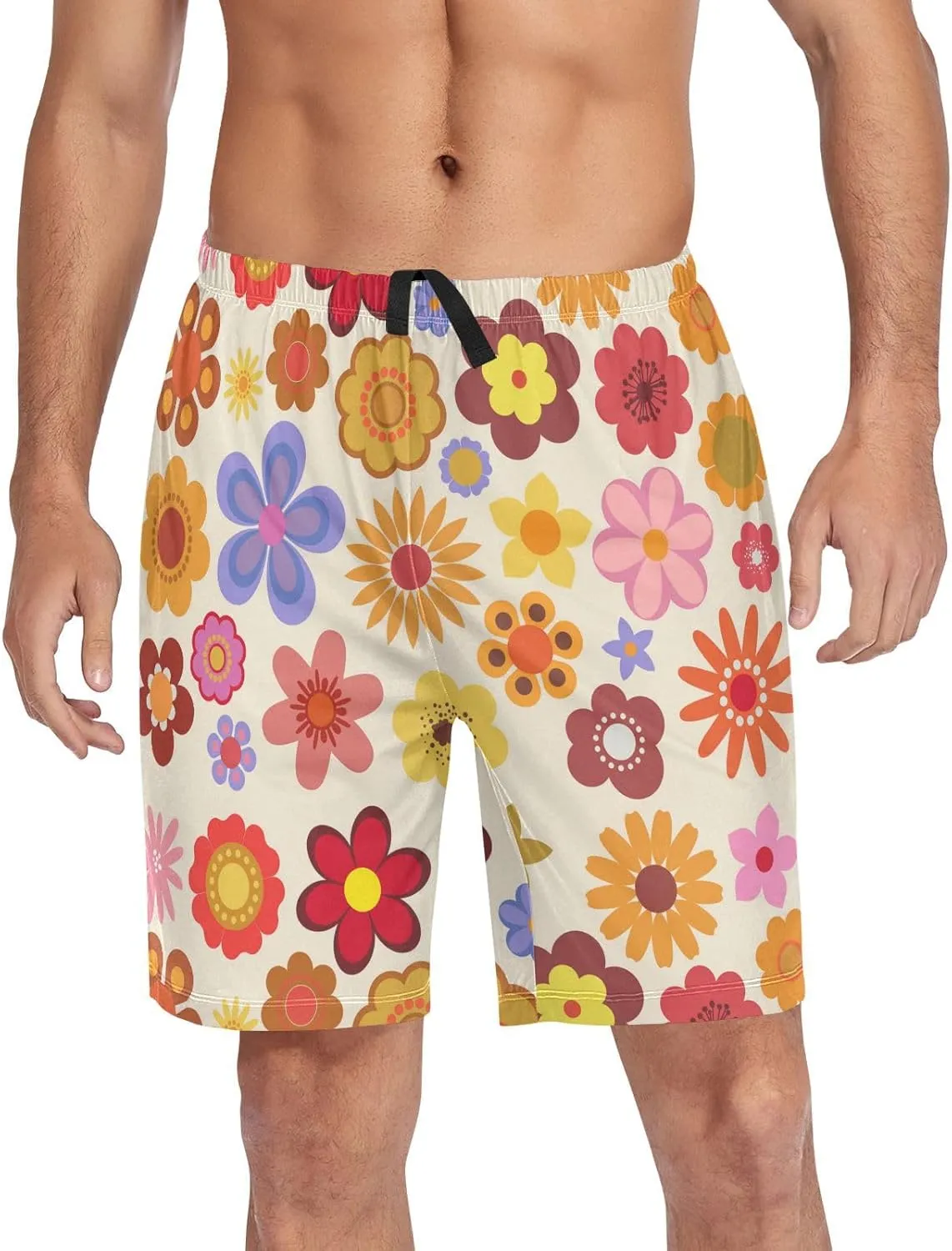 Oyihfvs Men's Pajama Shorts, Soft Lounge Short Pants with Pockets Drawstring (S-2XL)