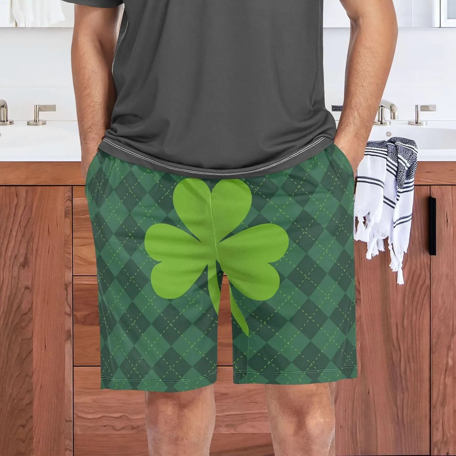 Oyihfvs Men's Pajama Shorts, Soft Lounge Short Pants with Pockets Drawstring (S-2XL)