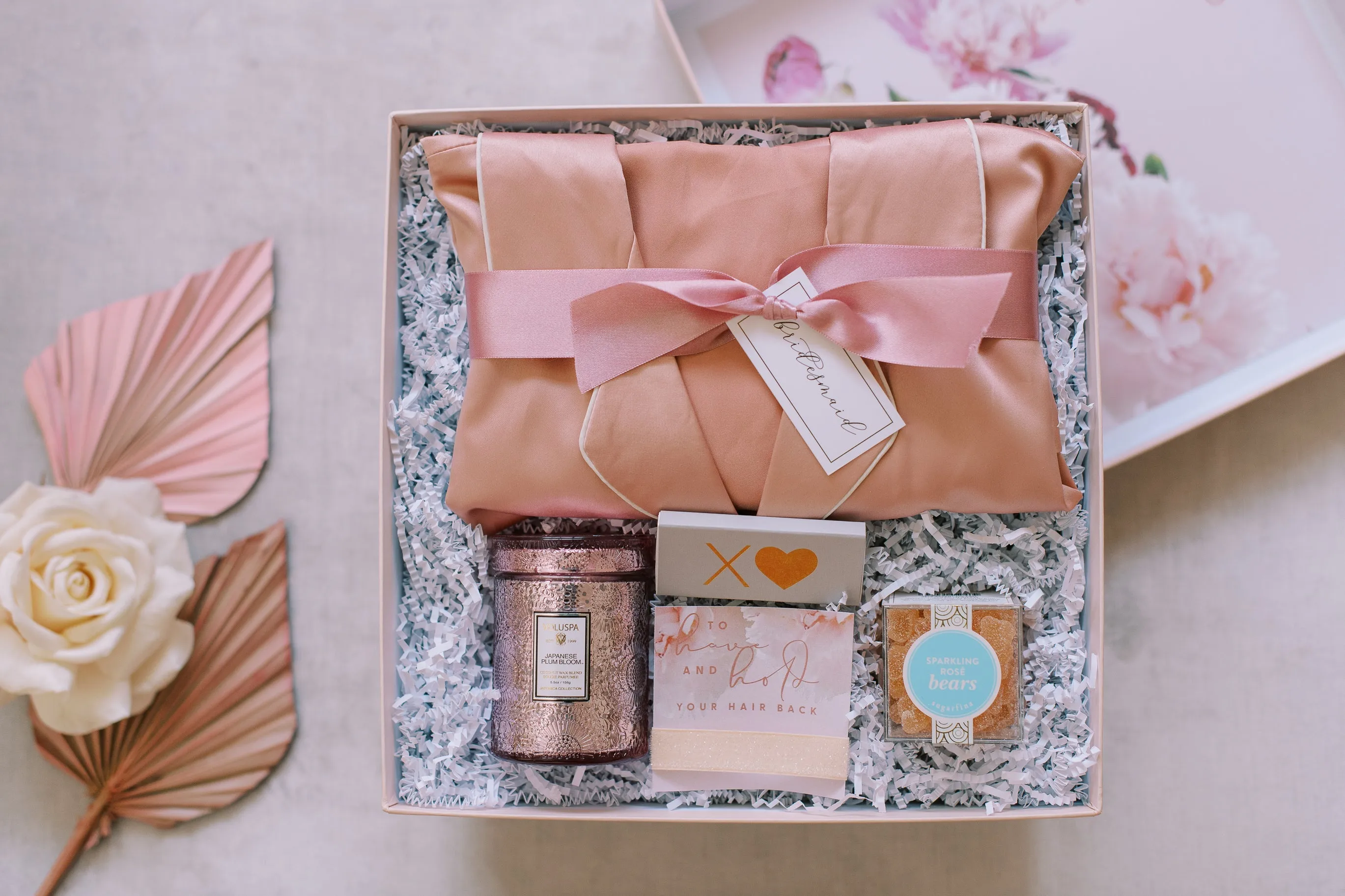 Pajama Bridesmaid Proposal Box in Blush
