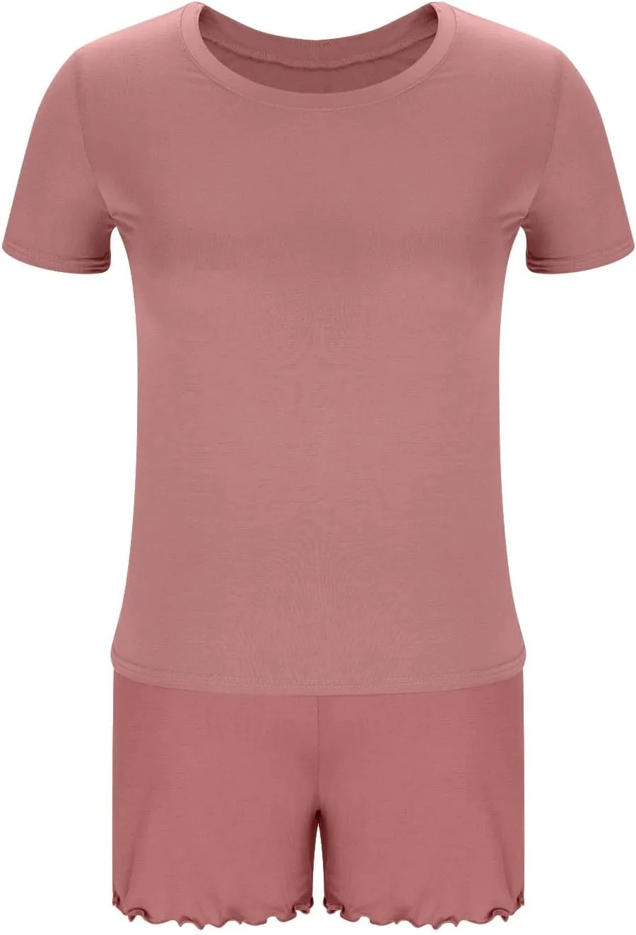 Pajama Sets for Women Soft Modal Summer Shorts Sleepwear Loose Short Sleeve Soft Loungewear Set 2 Piece Outfits