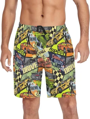 Pajama Shorts for Men Summer Pajama Pants with Pocket Pjs Bottoms Sleep Shorts Lounge Wear