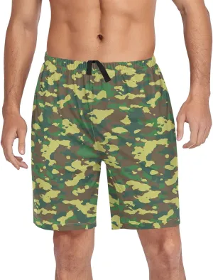 Pajama Shorts for Men Summer Pajama Pants with Pocket Pjs Bottoms Sleep Shorts Lounge Wear