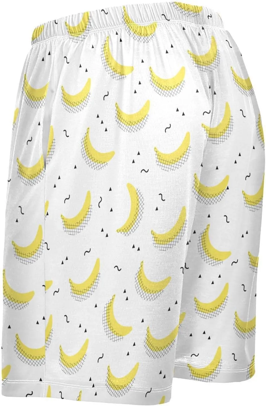 Pajama Shorts for Men Summer Pajama Pants with Pocket Pjs Bottoms Sleep Shorts Lounge Wear