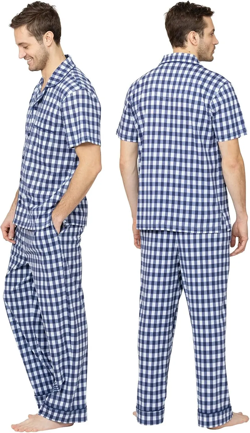 PajamaGram Winter Flannel Mens Pajamas - Men's Knit Flannel Pajamas Set