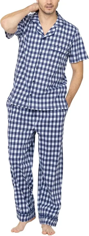 PajamaGram Winter Flannel Mens Pajamas - Men's Knit Flannel Pajamas Set