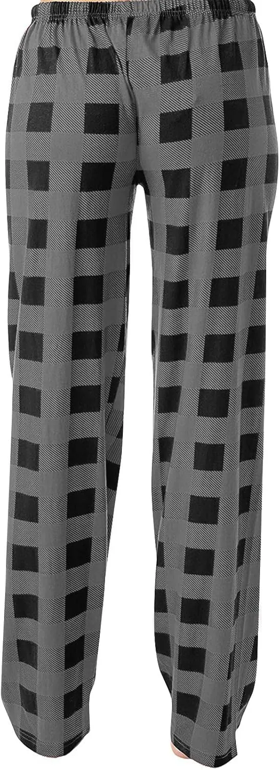 Pajamas Pants for Women 2024 Plaid Pants Soft Comfy Stretchy Drawstring Christmas Sleep Botton Pants