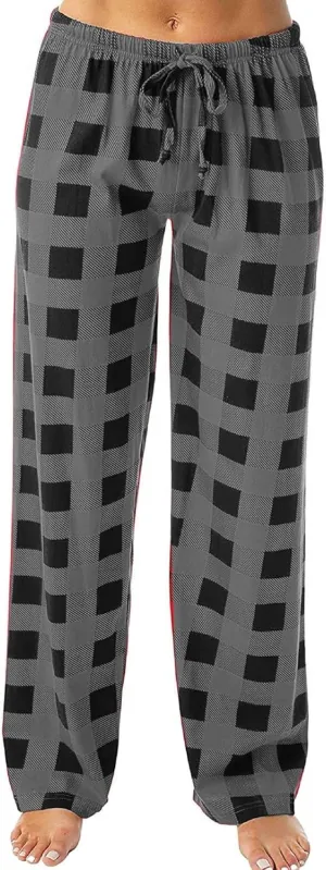 Pajamas Pants for Women 2024 Plaid Pants Soft Comfy Stretchy Drawstring Christmas Sleep Botton Pants
