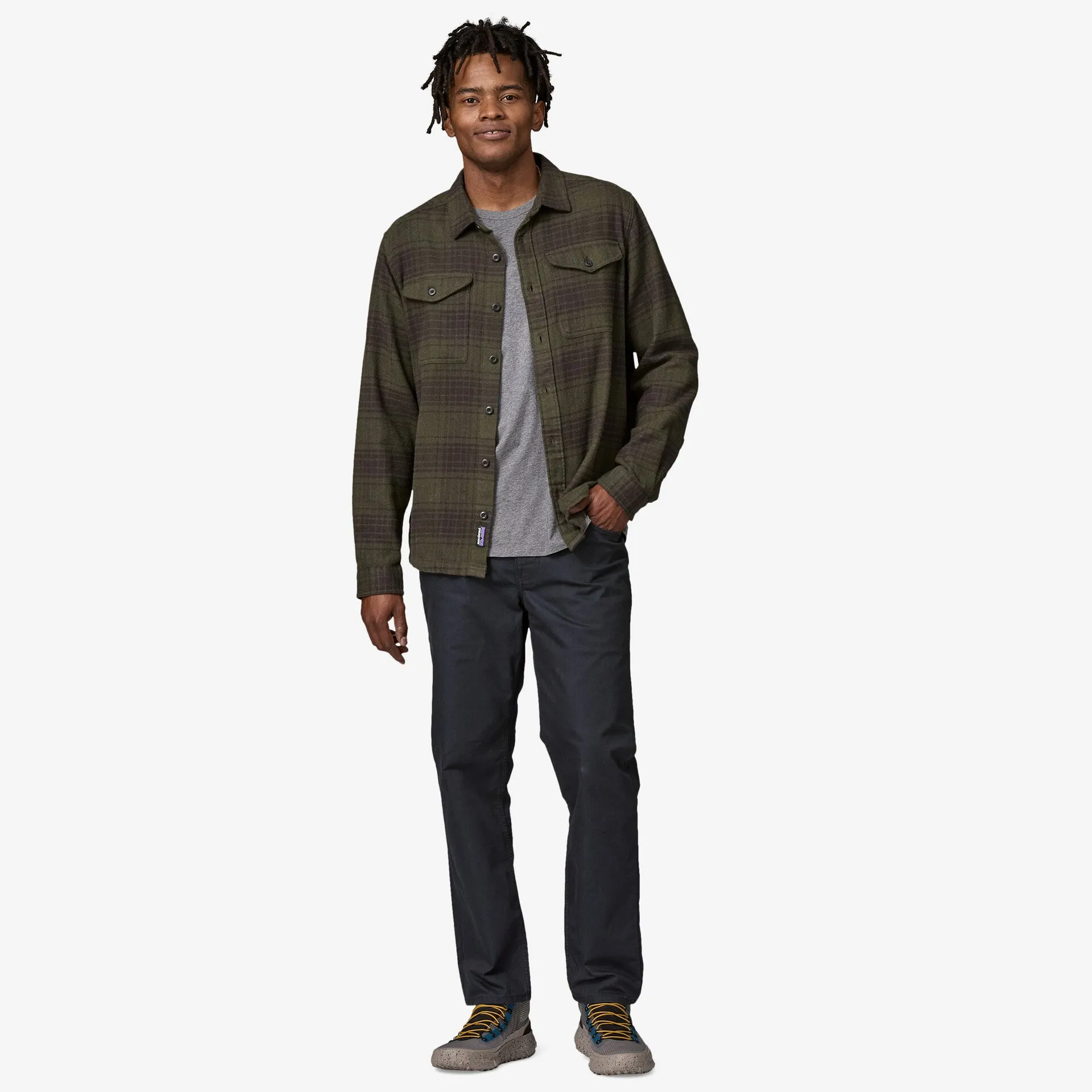 Patagonia Men's Fjord Flannel Shirt Cascade Basin Green