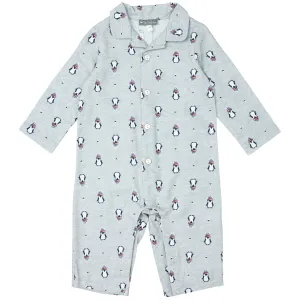 Penguin Flannel Romper
