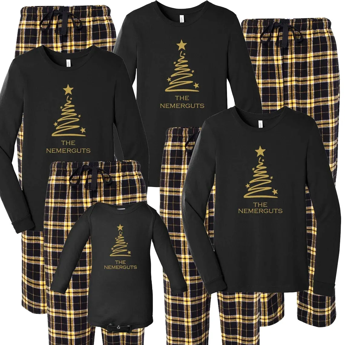 Personalized Christmas Star Matching Family Pajamas
