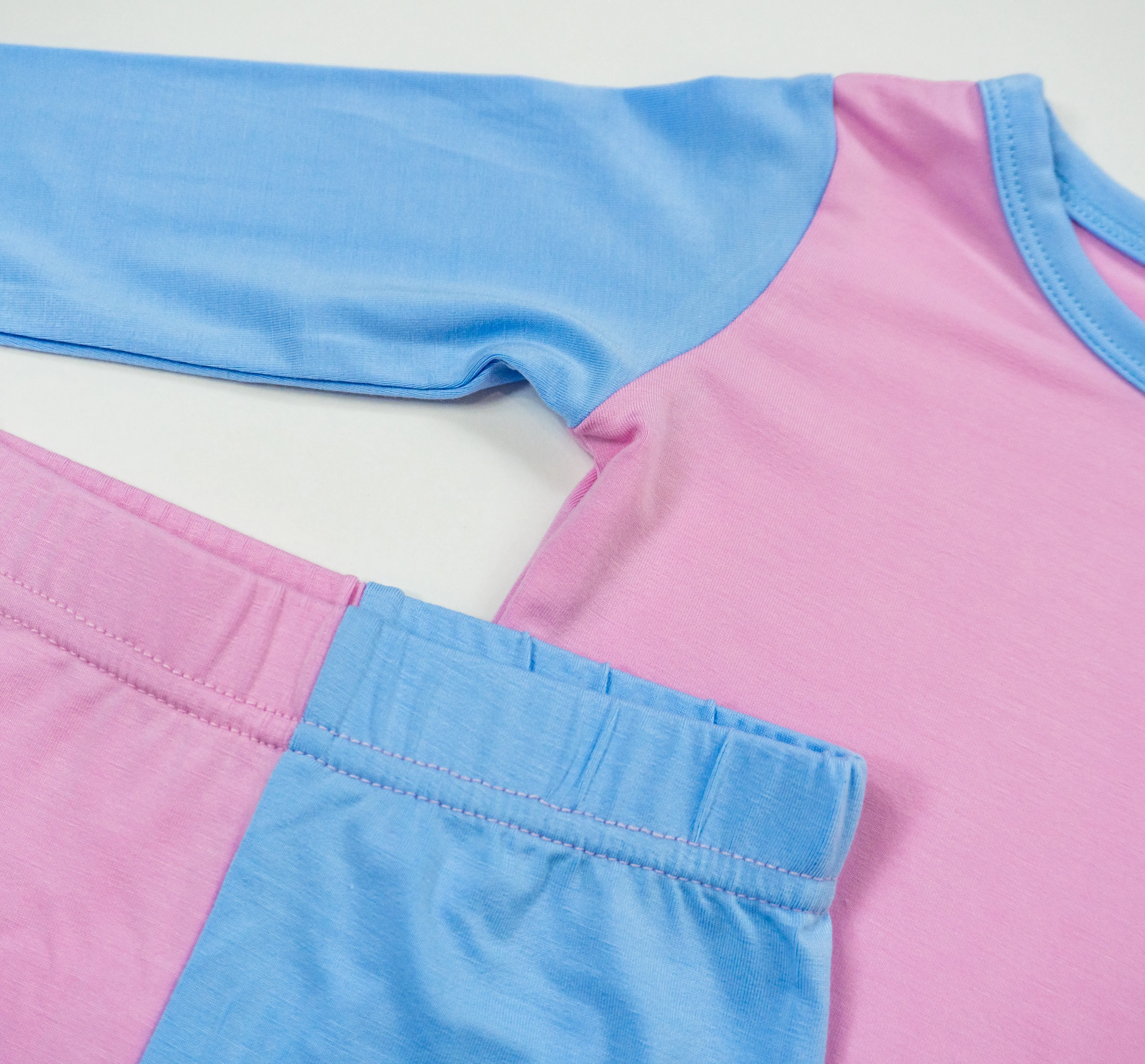 Petal / Sky Colorblock | Long Sleeve Pajamas
