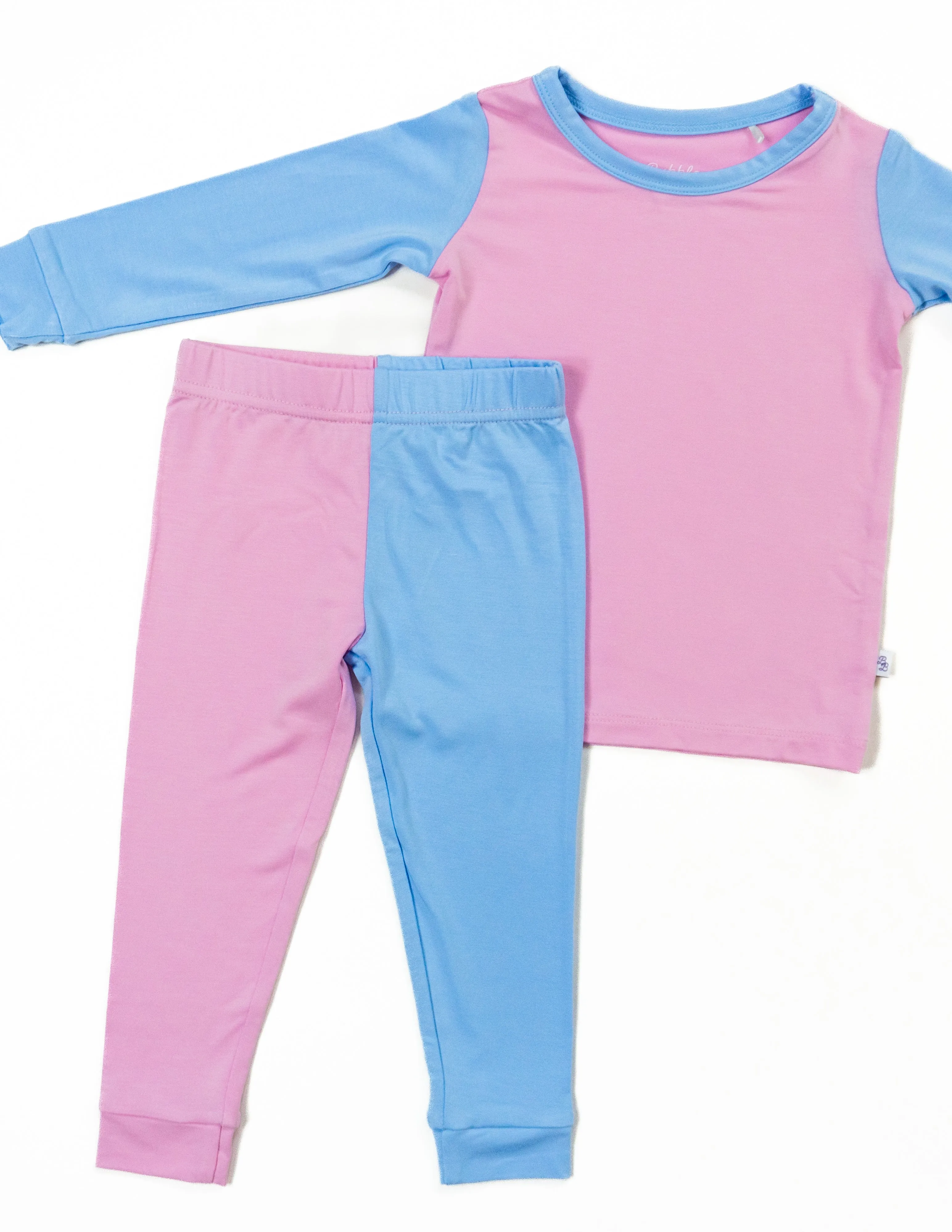 Petal / Sky Colorblock | Long Sleeve Pajamas
