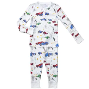 Petidoux Kids Boy Vintage Racecars - Long Sleeve Pajamas